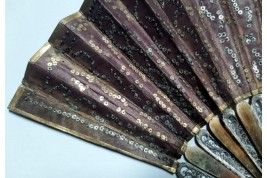 Purple, silver and vermeil.  Fan early 19th century