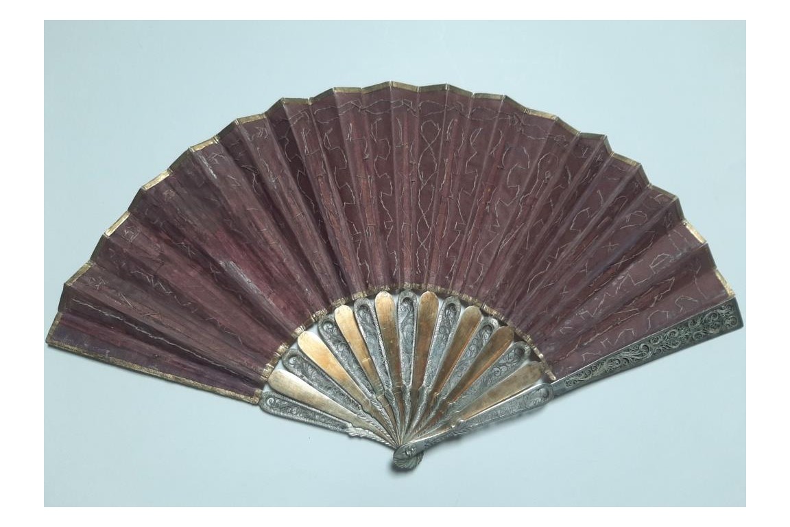 Purple, silver and vermeil.  Fan early 19th century
