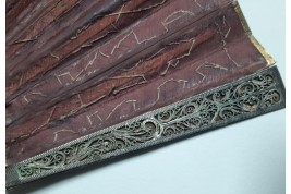 Purple, silver and vermeil.  Fan early 19th century