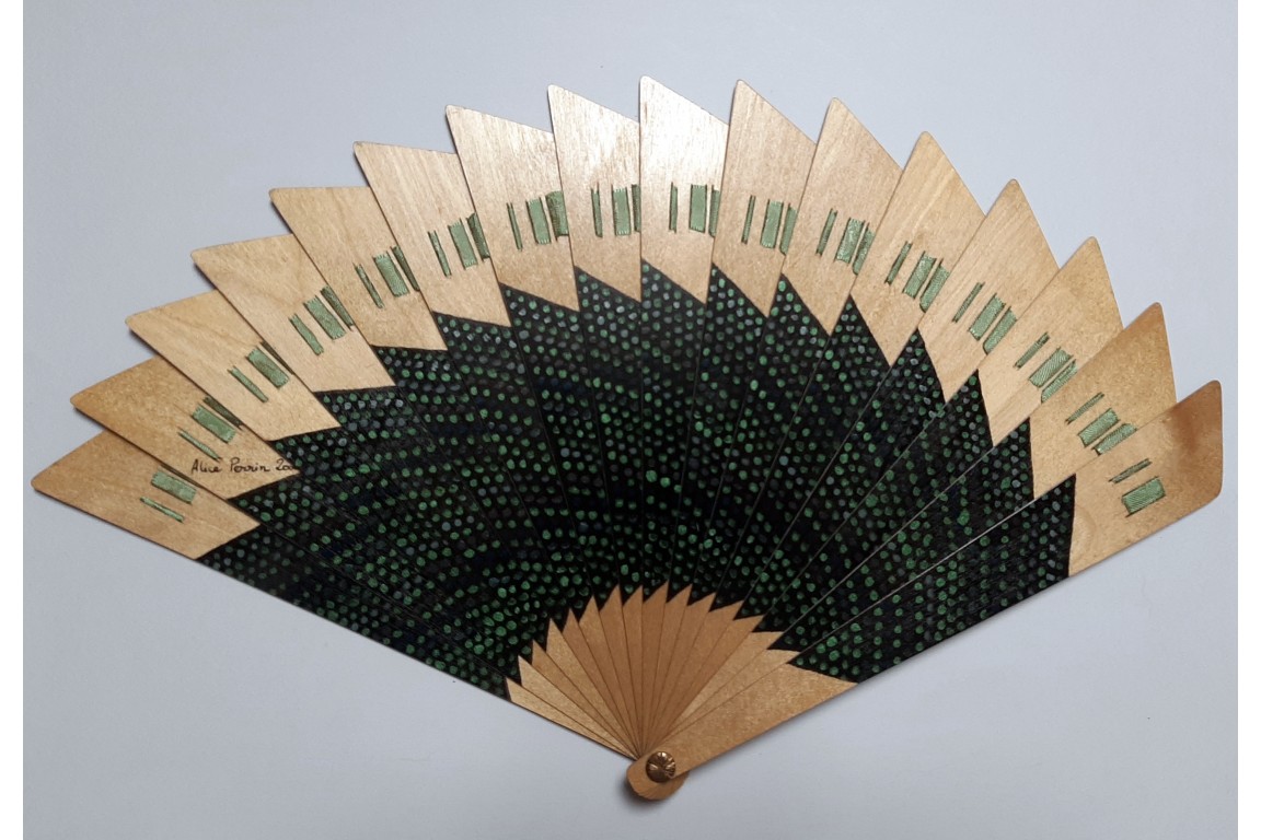 Dotted oblique. Contemporary fan by Alice Perrin, 2000