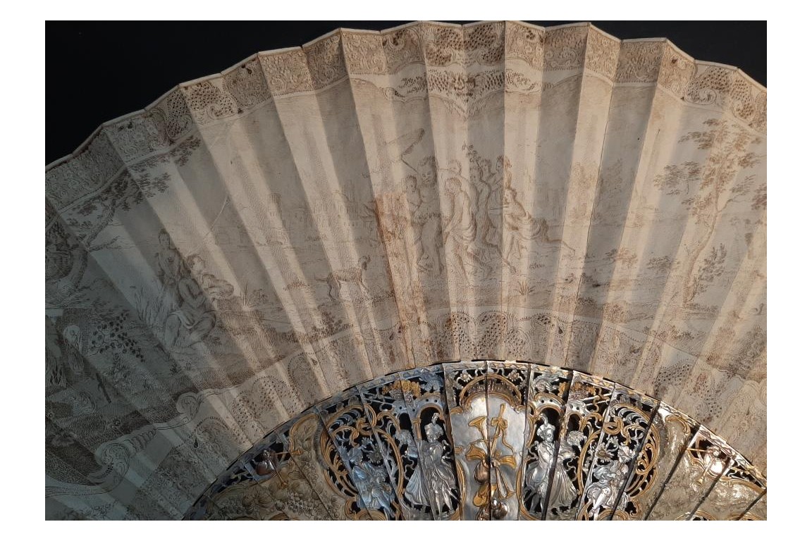 The Triumph of Silenus, fan circa 1730