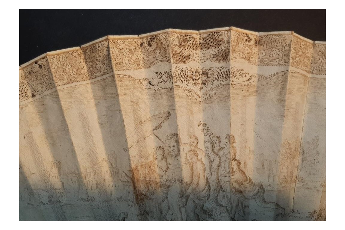 Le Triomphe de Silène, éventail vers 1730