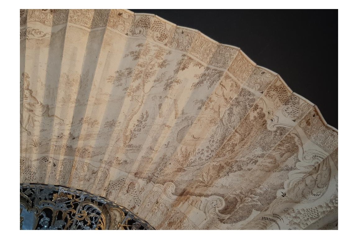 Le Triomphe de Silène, éventail vers 1730