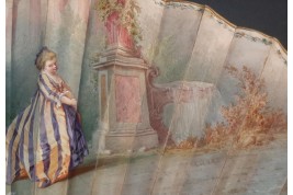 Timidité amoureuse, éventail d'Edouard Lièvre vers 1860-70