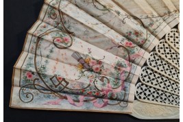 Timidité amoureuse, éventail d'Edouard Lièvre vers 1860-70