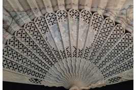 Timidité amoureuse, éventail d'Edouard Lièvre vers 1860-70