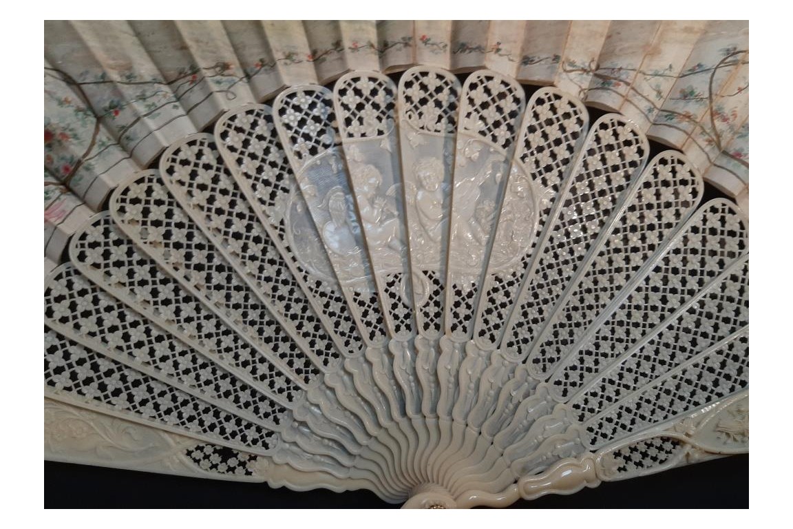 Timidité amoureuse, éventail d'Edouard Lièvre vers 1860-70