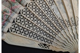 Timidité amoureuse, éventail d'Edouard Lièvre vers 1860-70