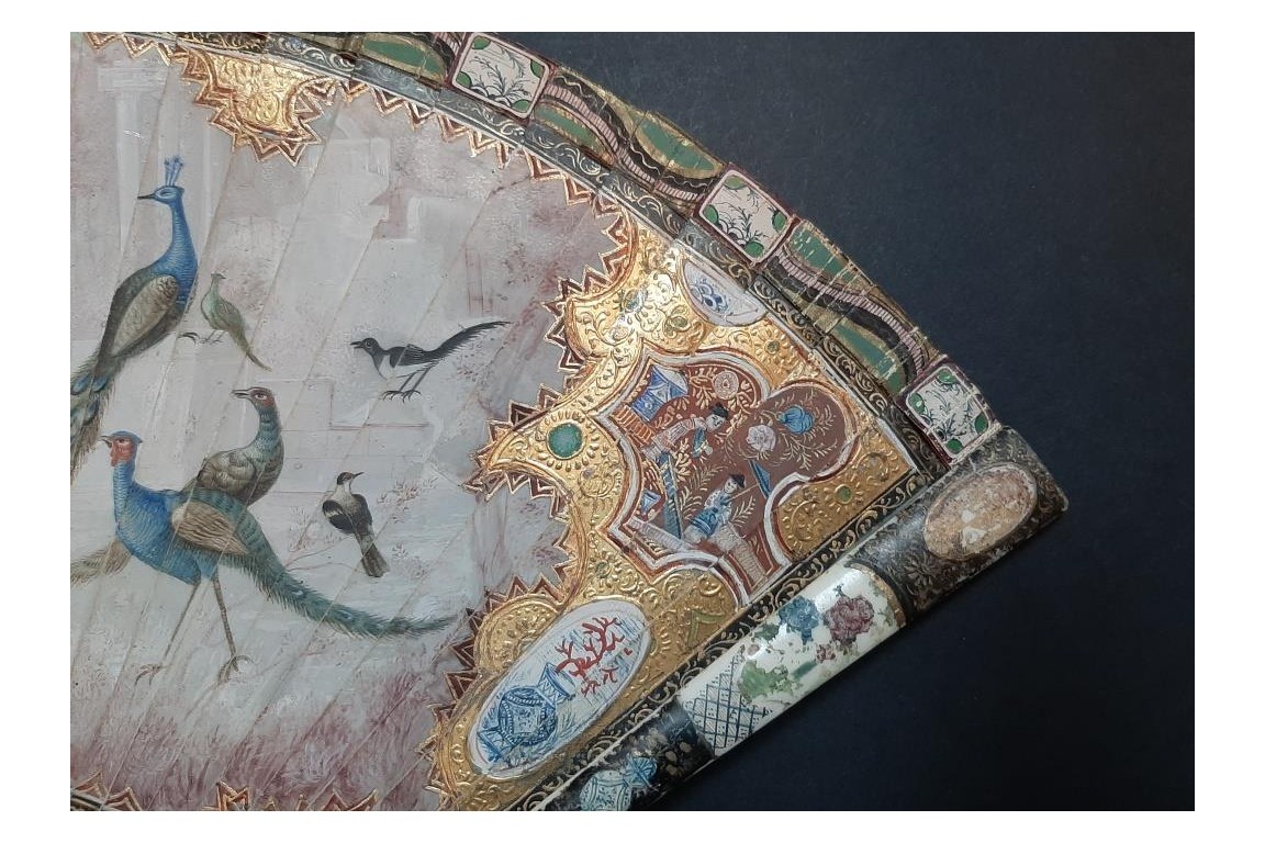 Merveilleux oiseaux, éventail vers 1690