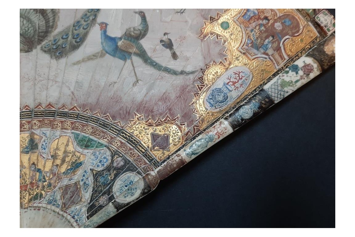 Merveilleux oiseaux, éventail vers 1690