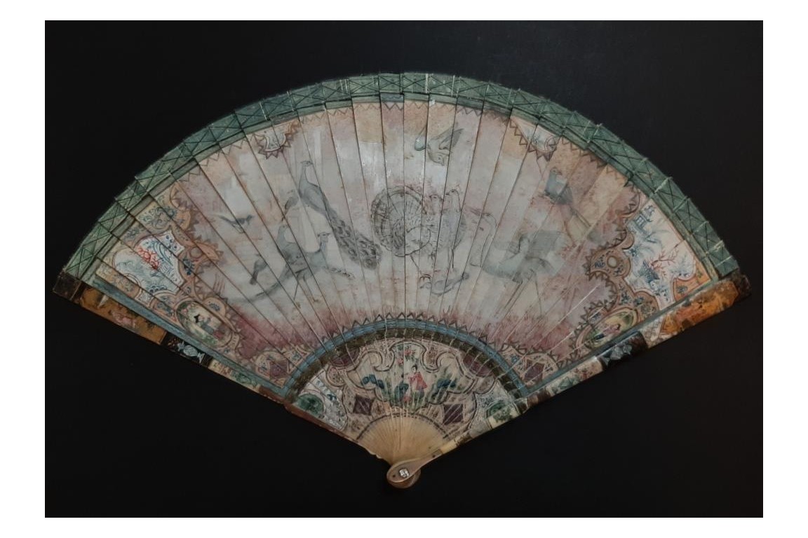 Merveilleux oiseaux, éventail vers 1690