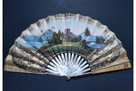 Heracles bringing the belt of the queen of Amazons, fan circa 1830