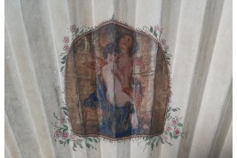 Danaé, Jupiter et la pluie d'or. Eventail période Louis XV ou pastiche