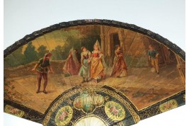 Faust rencontrant Marguerite, éventail vers 1900