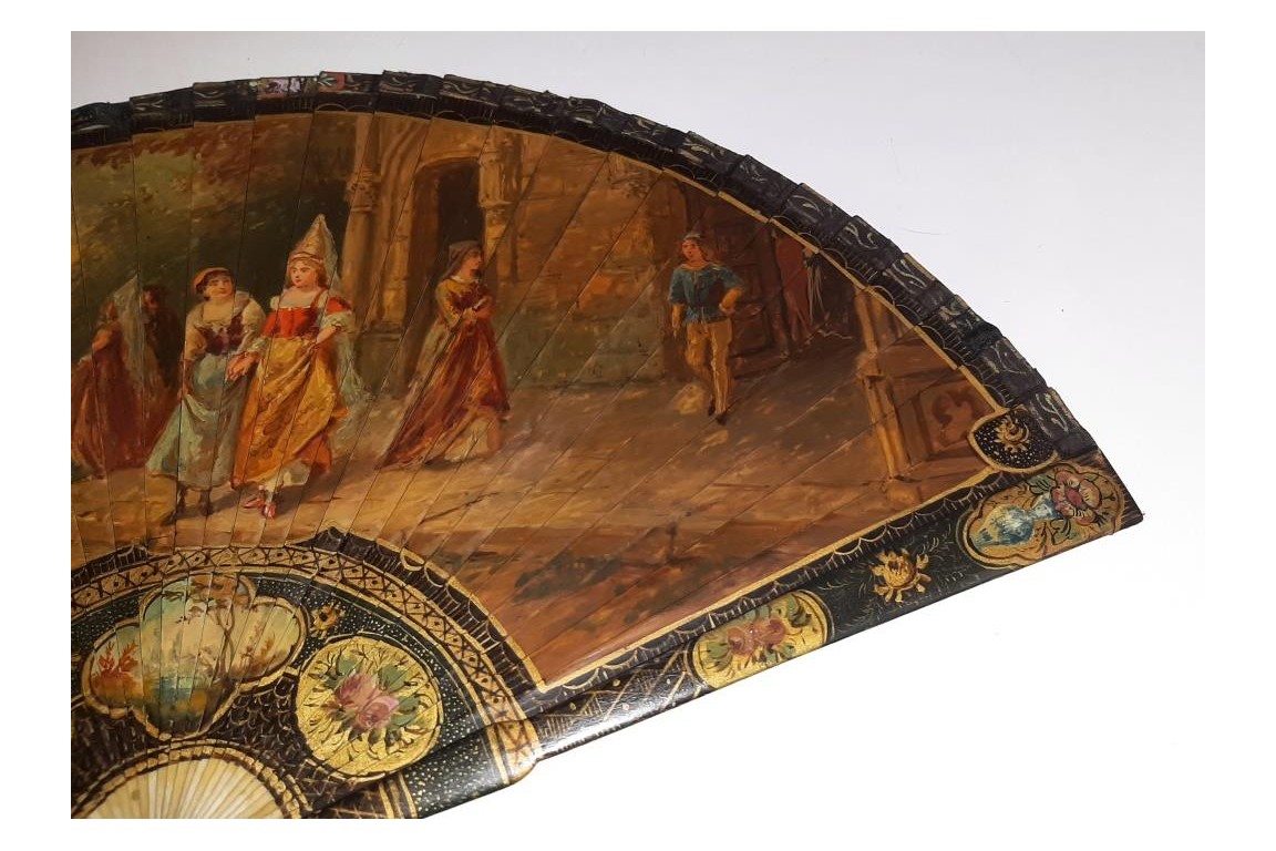 Faust meets Marguerite, fan circa 1900