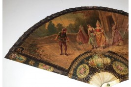 Faust rencontrant Marguerite, éventail vers 1900