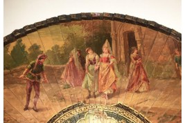 Faust rencontrant Marguerite, éventail vers 1900