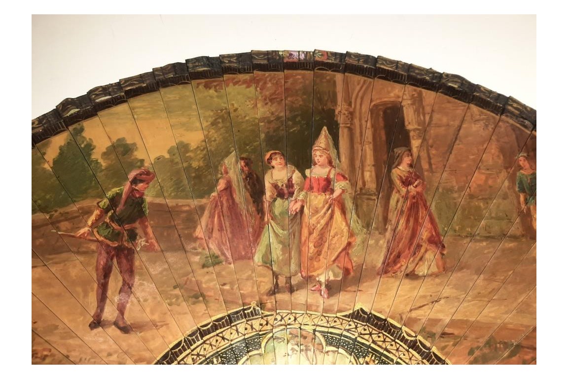 Faust meets Marguerite, fan circa 1900