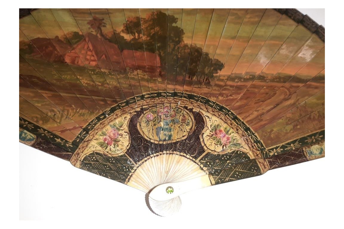 Faust meets Marguerite, fan circa 1900