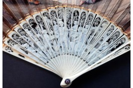 Penelope and her suitors, fan circa 1800-1820