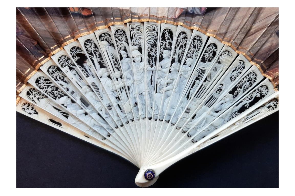 Penelope and her suitors, fan circa 1800-1820