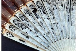 Penelope and her suitors, fan circa 1800-1820