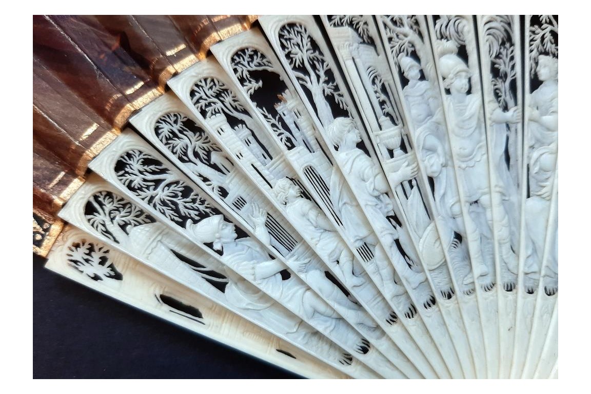 Penelope and her suitors, fan circa 1800-1820