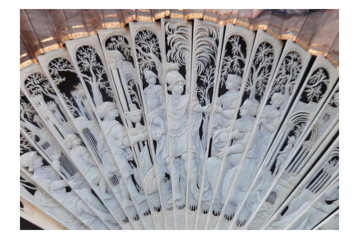 Penelope and her suitors, fan circa 1800-1820