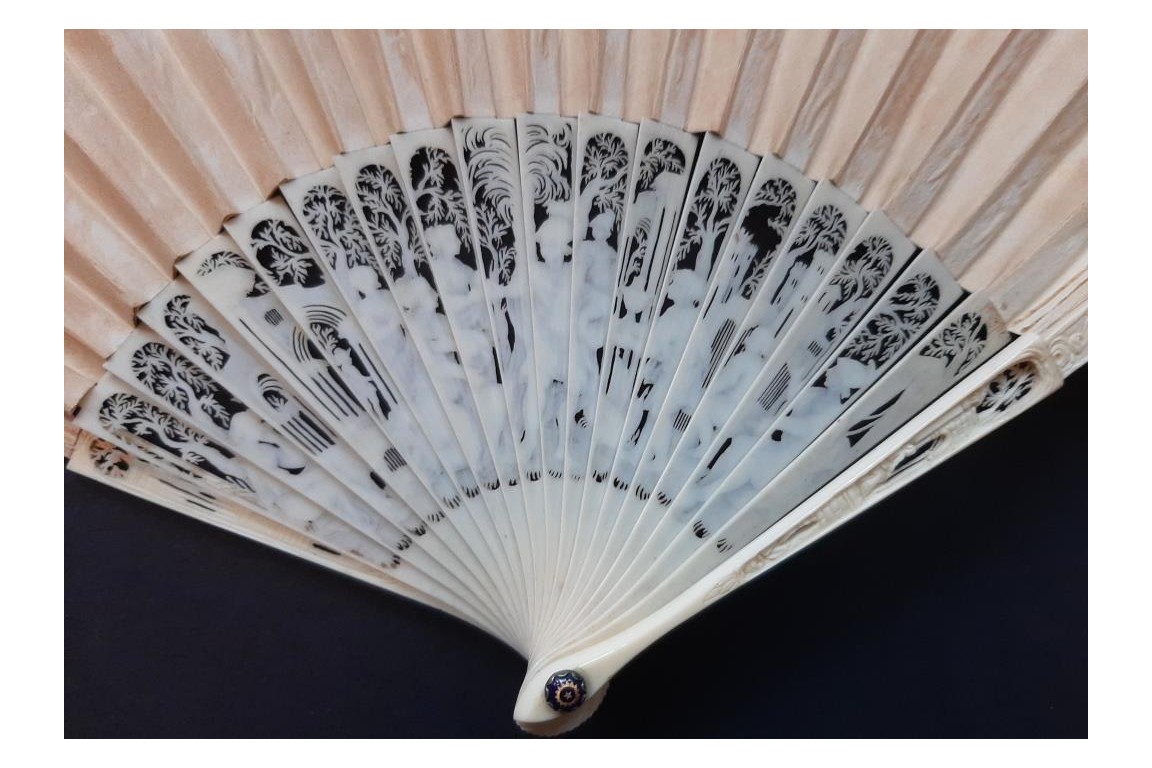Penelope and her suitors, fan circa 1800-1820