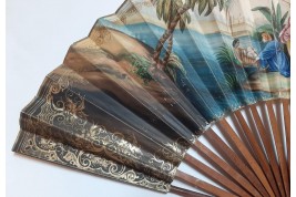 The Finding of Moses, fan circa 1840-50