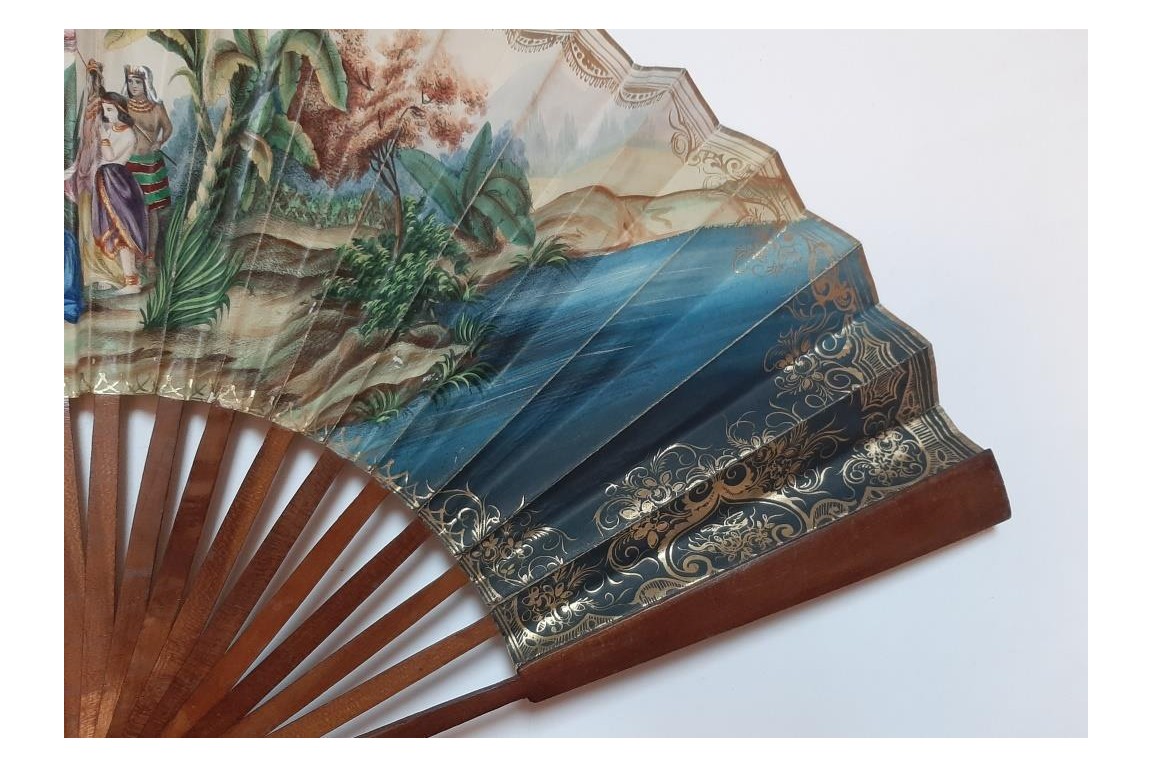 The Finding of Moses, fan circa 1840-50