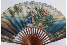 The Finding of Moses, fan circa 1840-50