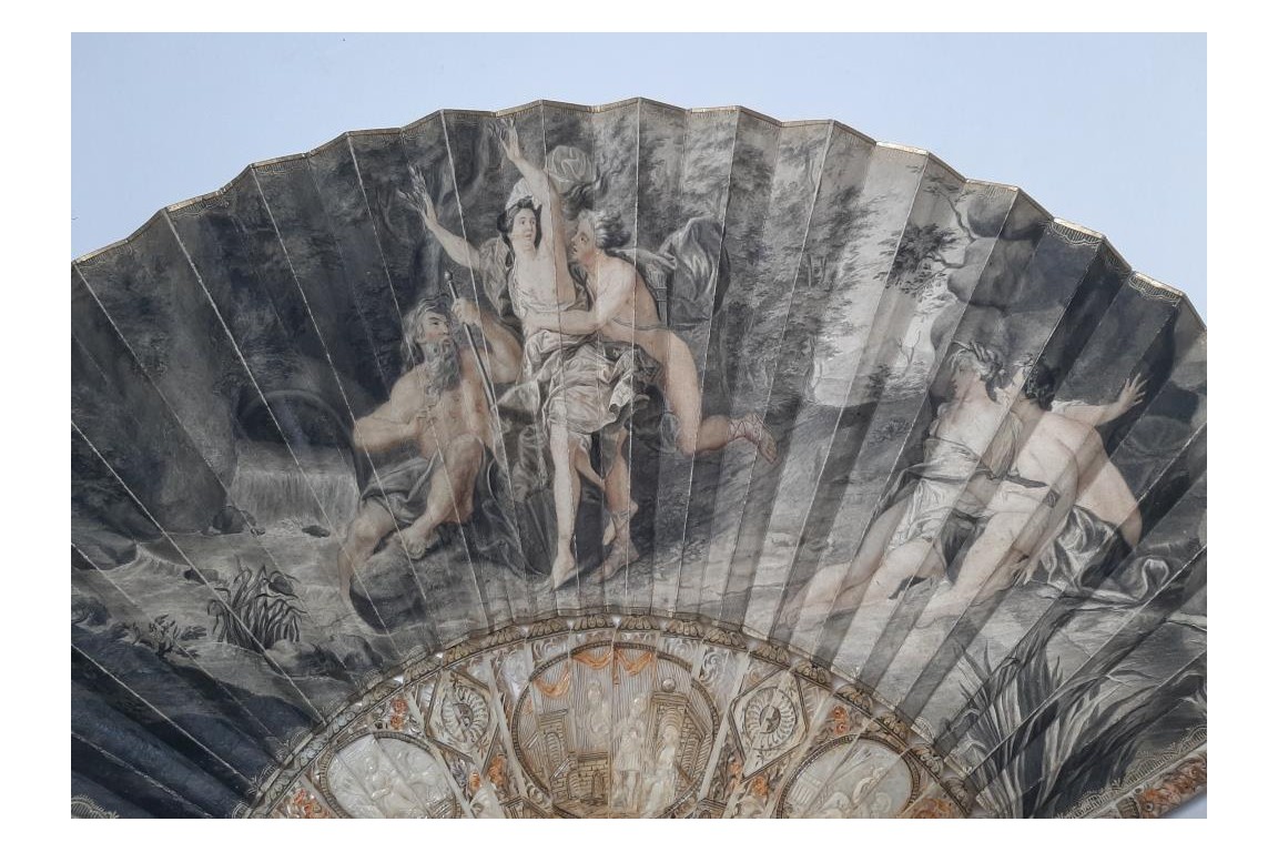 Apollon et Daphné, éventail vers 1800-1810
