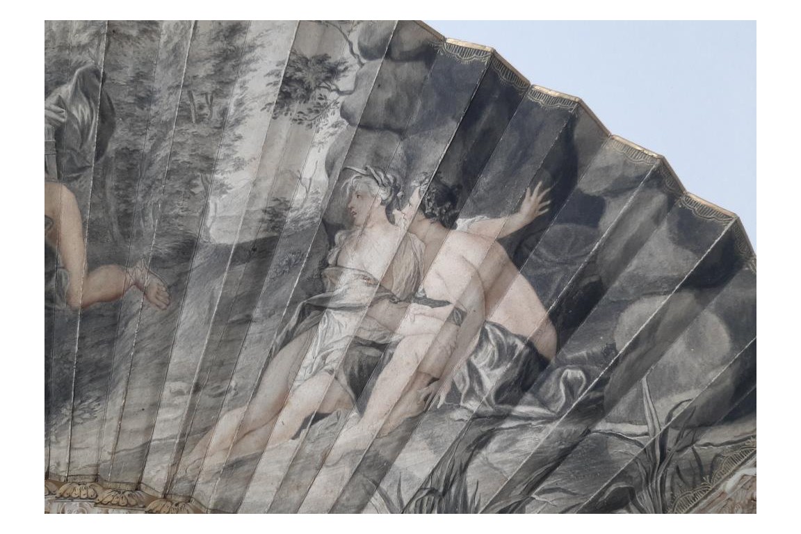 Apollon et Daphné, éventail vers 1800-1810