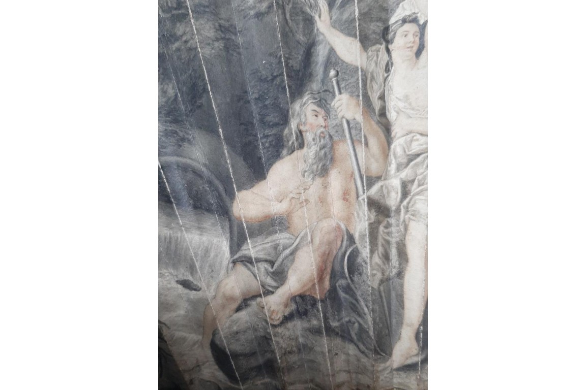 Apollon et Daphné, éventail vers 1800-1810