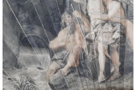 Apollon et Daphné, éventail vers 1800-1810