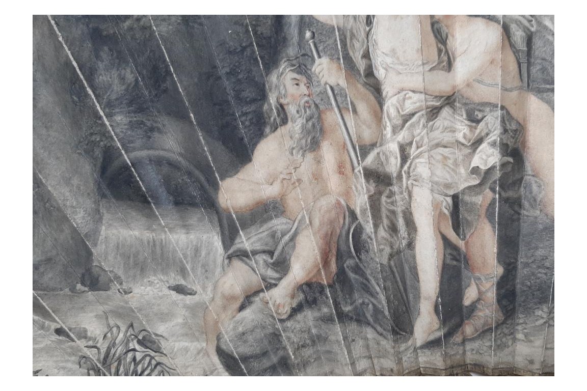 Apollon et Daphné, éventail vers 1800-1810