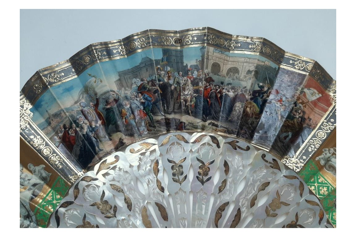 Henri IV's entry into Paris, fan circa 1850