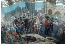 Henri IV's entry into Paris, fan circa 1850