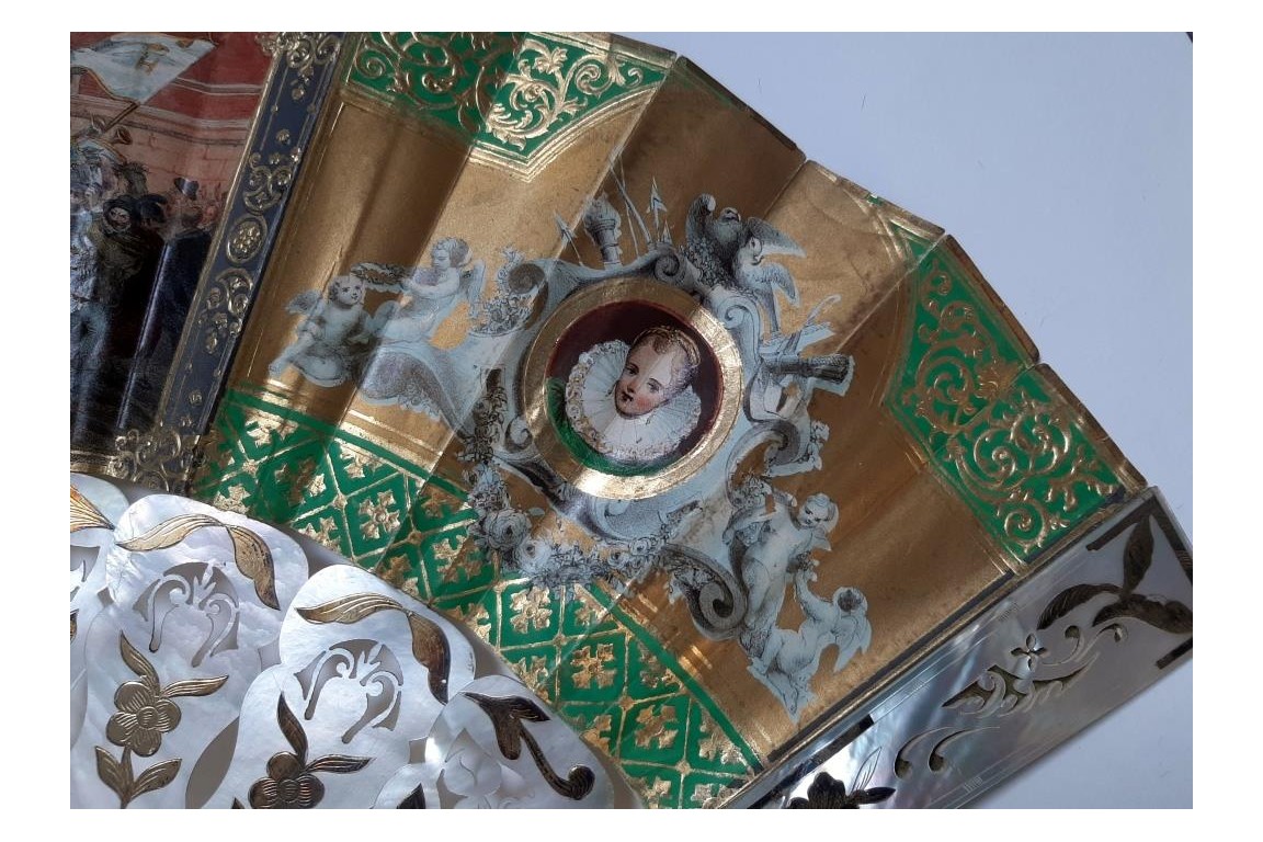 Henri IV's entry into Paris, fan circa 1850