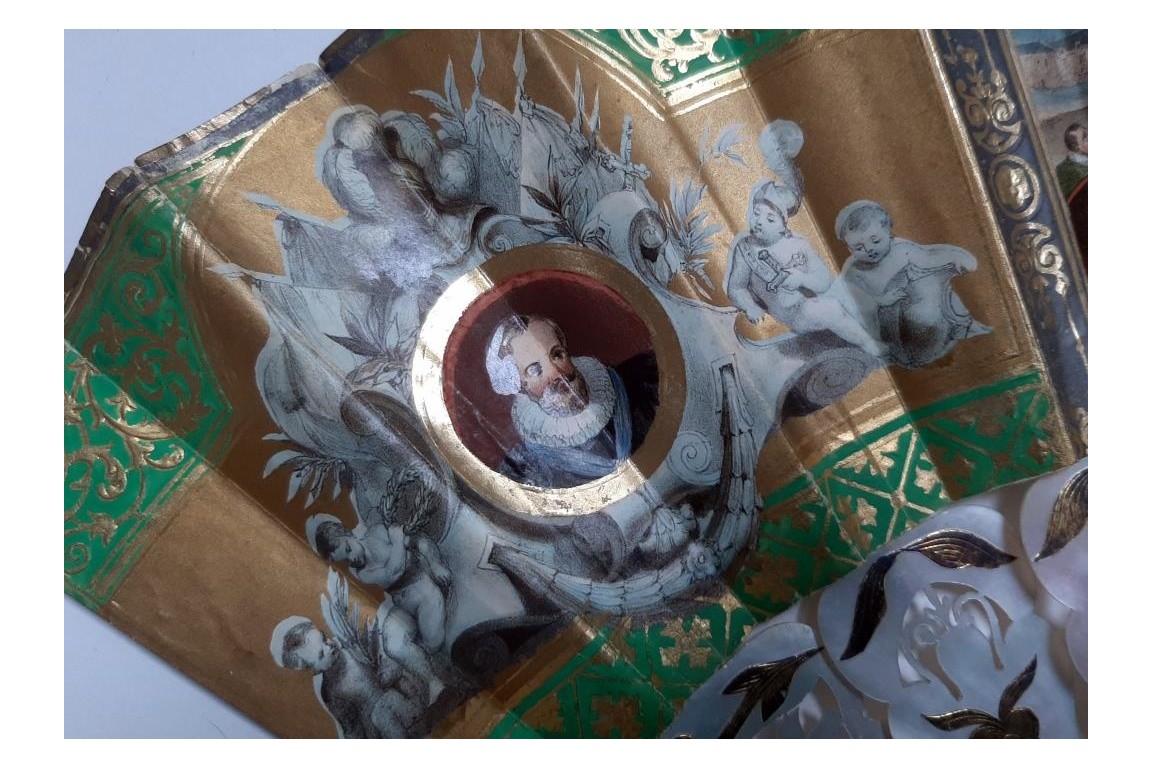 Henri IV's entry into Paris, fan circa 1850