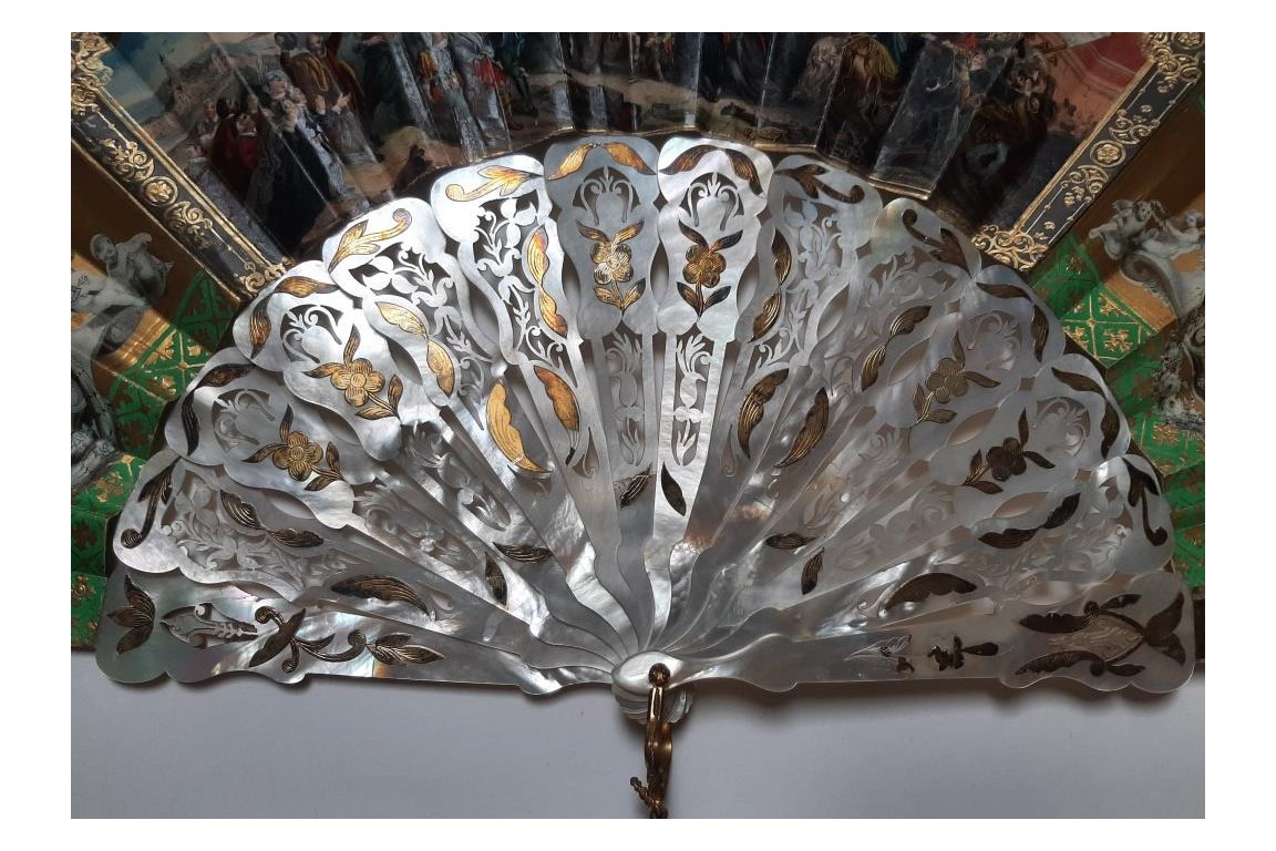 Henri IV's entry into Paris, fan circa 1850