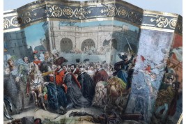 Henri IV's entry into Paris, fan circa 1850