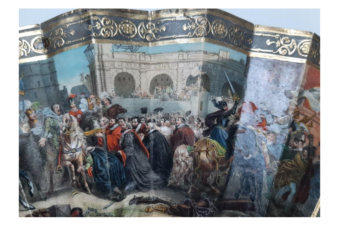 Henri IV's entry into Paris, fan circa 1850