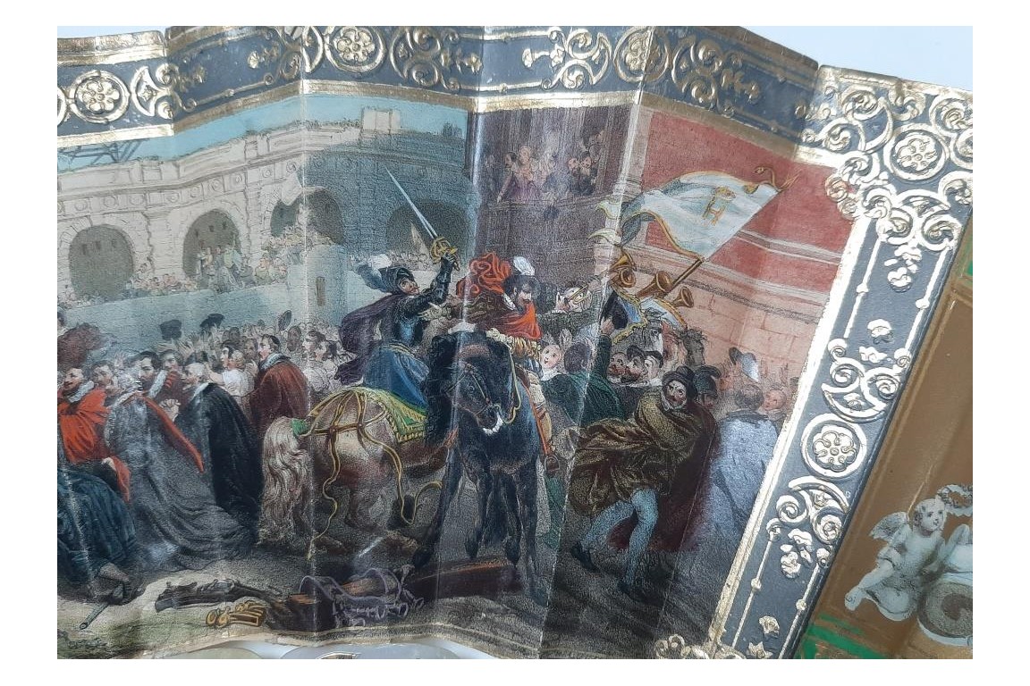 Henri IV's entry into Paris, fan circa 1850