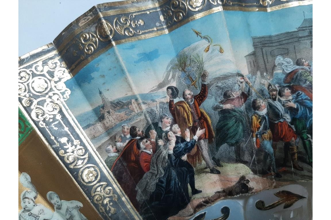 Henri IV's entry into Paris, fan circa 1850