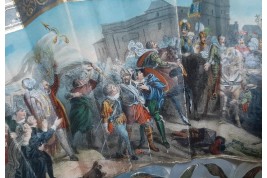 Henri IV's entry into Paris, fan circa 1850