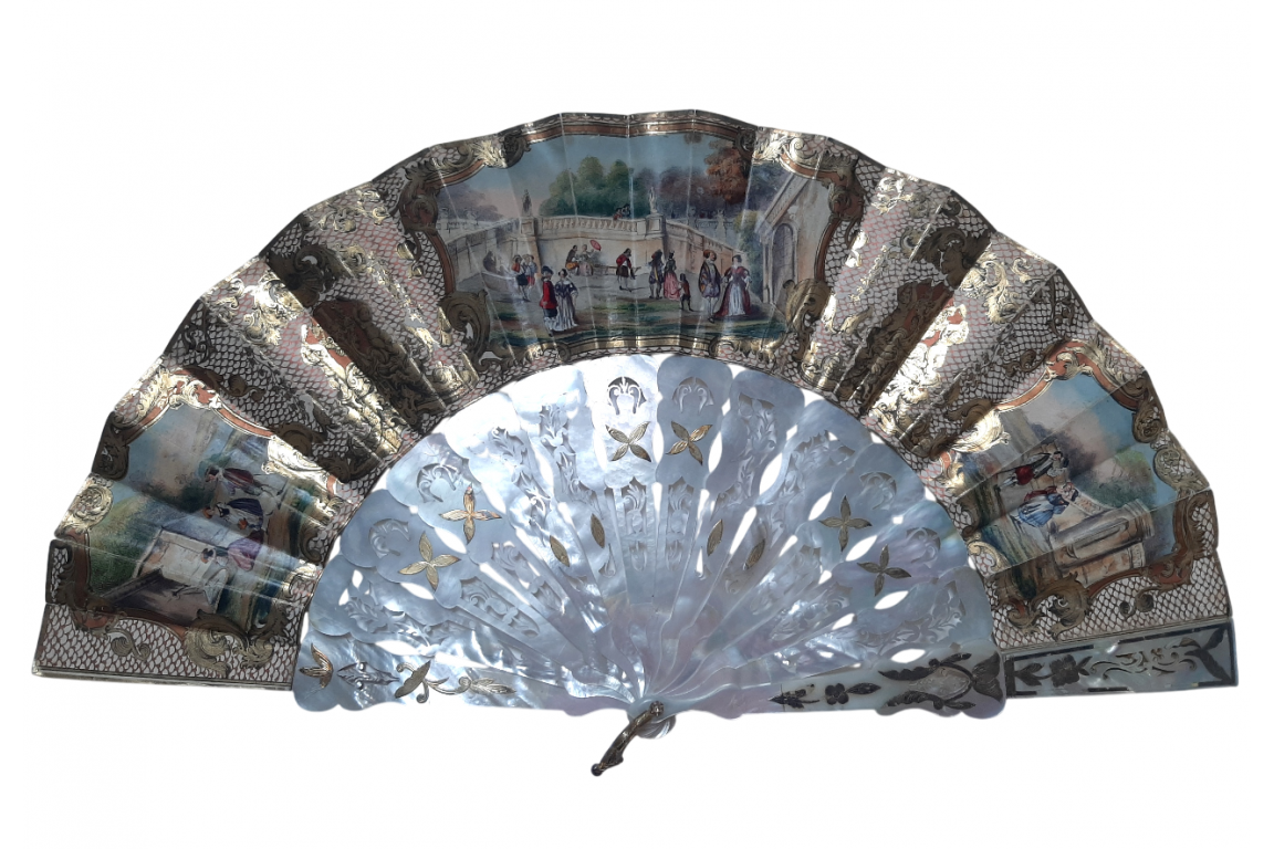 Henri IV's entry into Paris, fan circa 1850