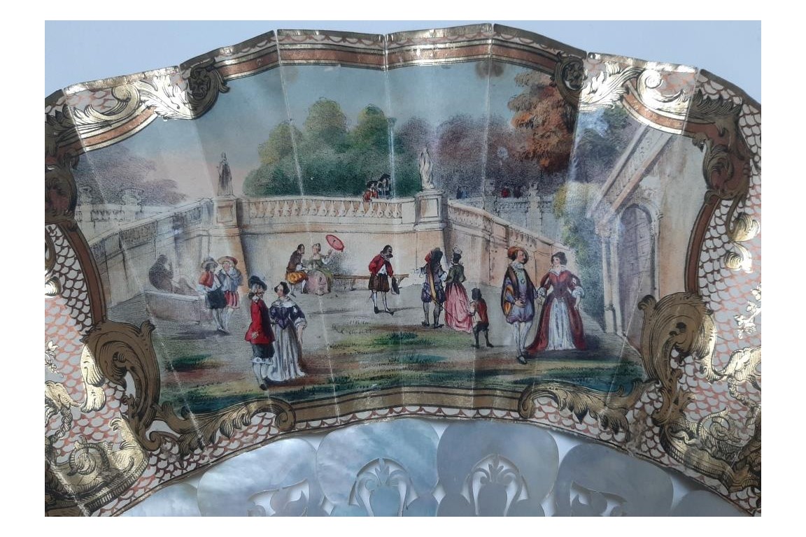 Henri IV's entry into Paris, fan circa 1850
