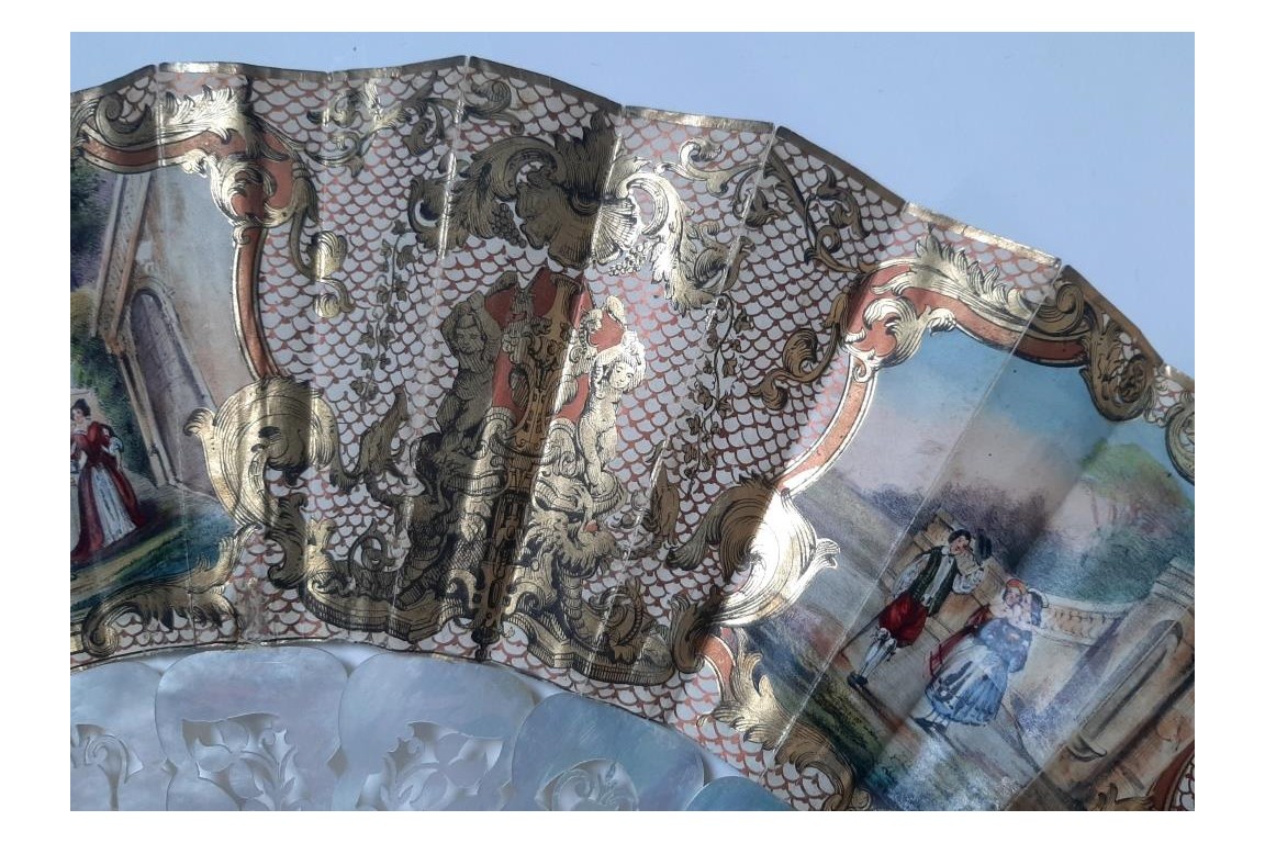Henri IV's entry into Paris, fan circa 1850